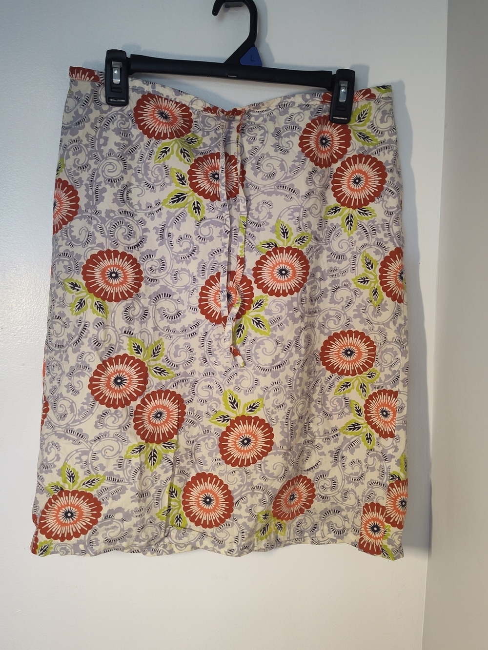 The Limited Floral A-Line Skirt - Cream, Rust, Lime #780